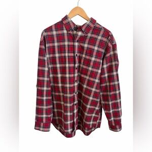 L.L. Bean Red Plaid Men's Shirt size large like new